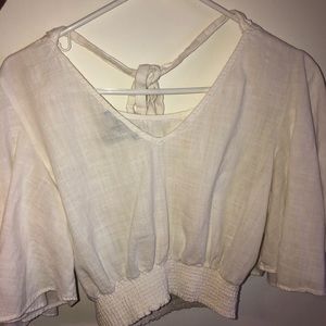 TIE BACK QUARTER SLEEVE BLOUSE